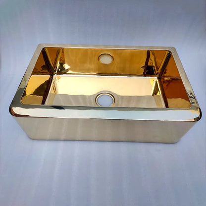 30" Unlacquered Brass Farmhouse Sink