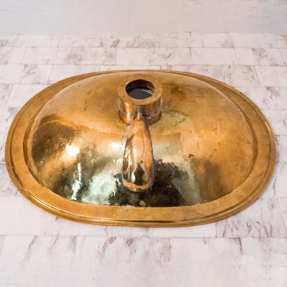 Wood And Brass Handcrafted Bathroom Sink