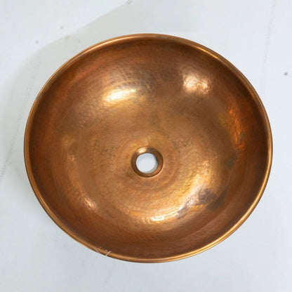 Bathroom Vessel Sink in Copper and Wood