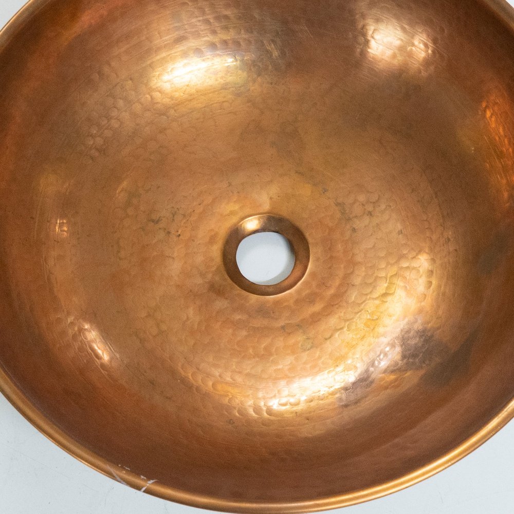 Bathroom Vessel Sink in Copper and Wood