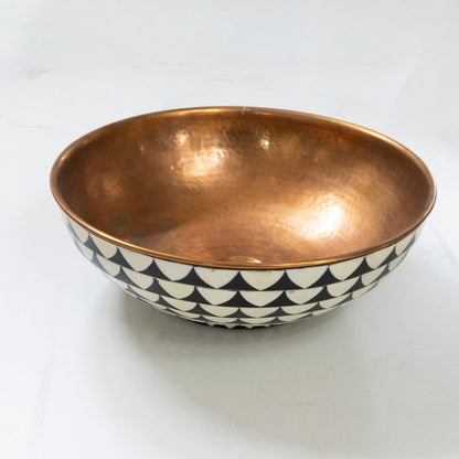 Bathroom Vessel Sink in Copper and Wood