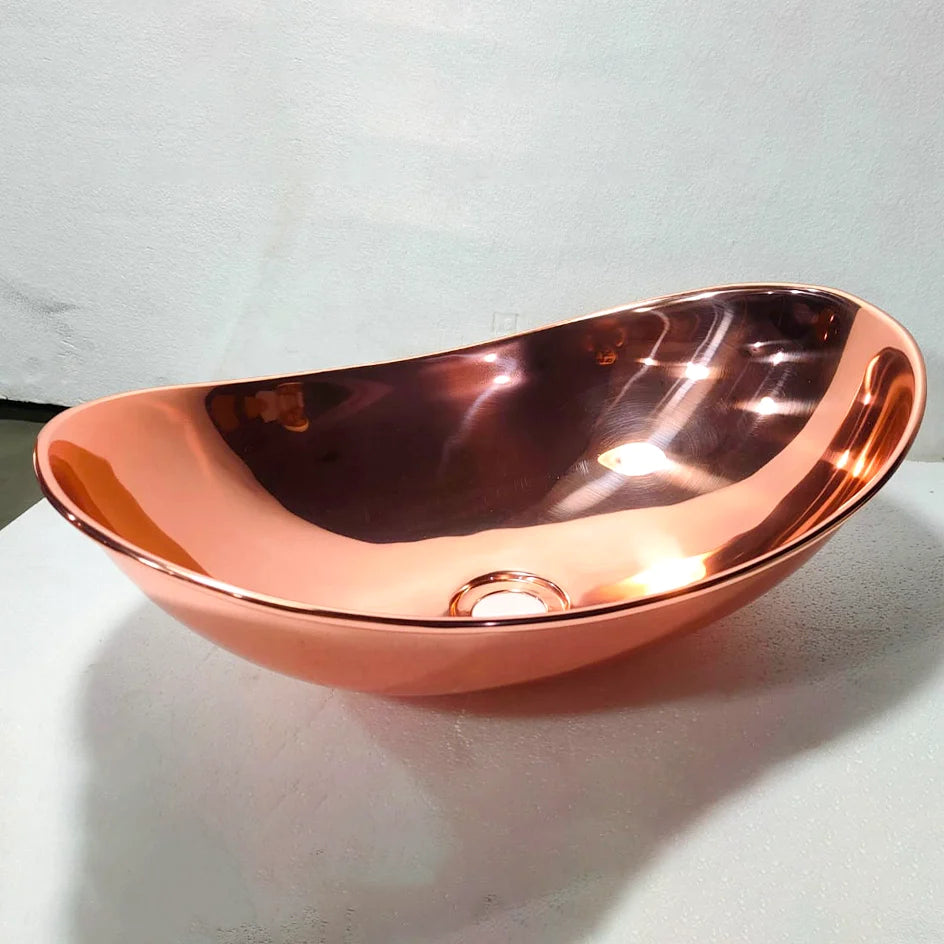 Copper Handfracted Vessel Bathroom Sink