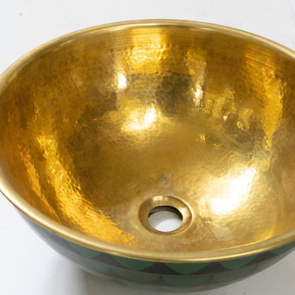 Hammered Brass And Wood Vessel Sink