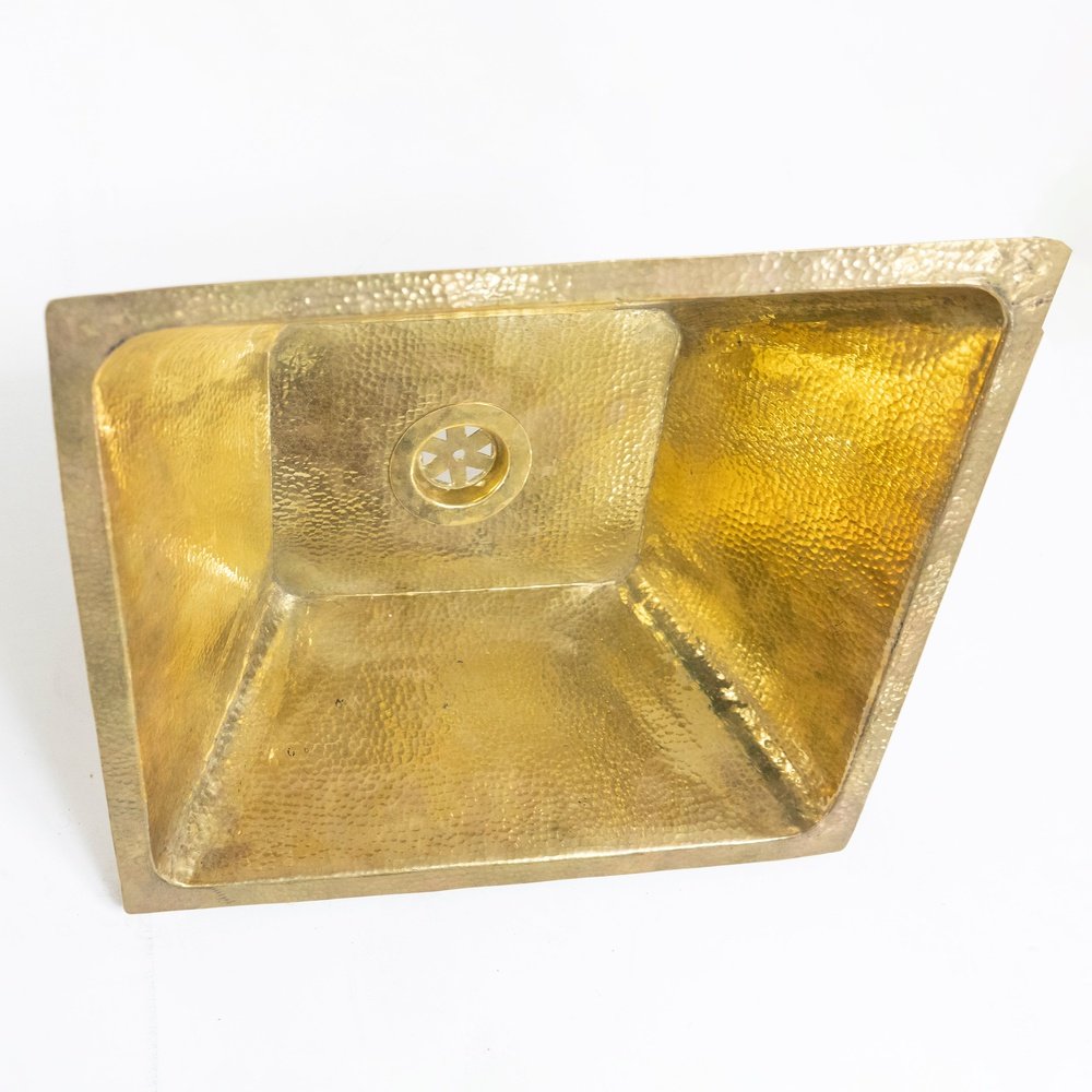 Handcrafted Undermount Hammered Brass Sink