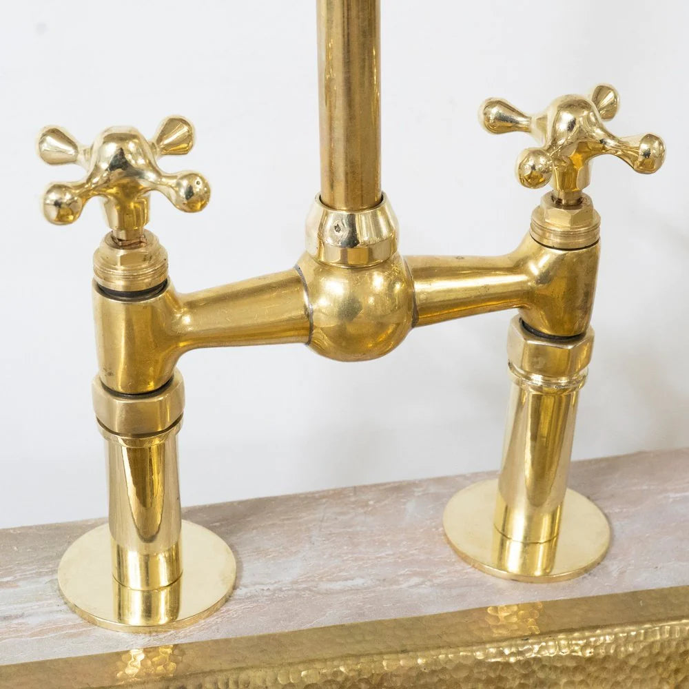 The Brass Bridge Kitchen Faucet With Sprayer