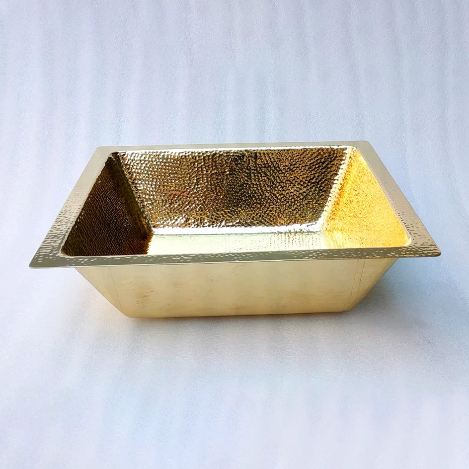 Handcrafted Hammered Unlacquered Brass Kitchen Sink