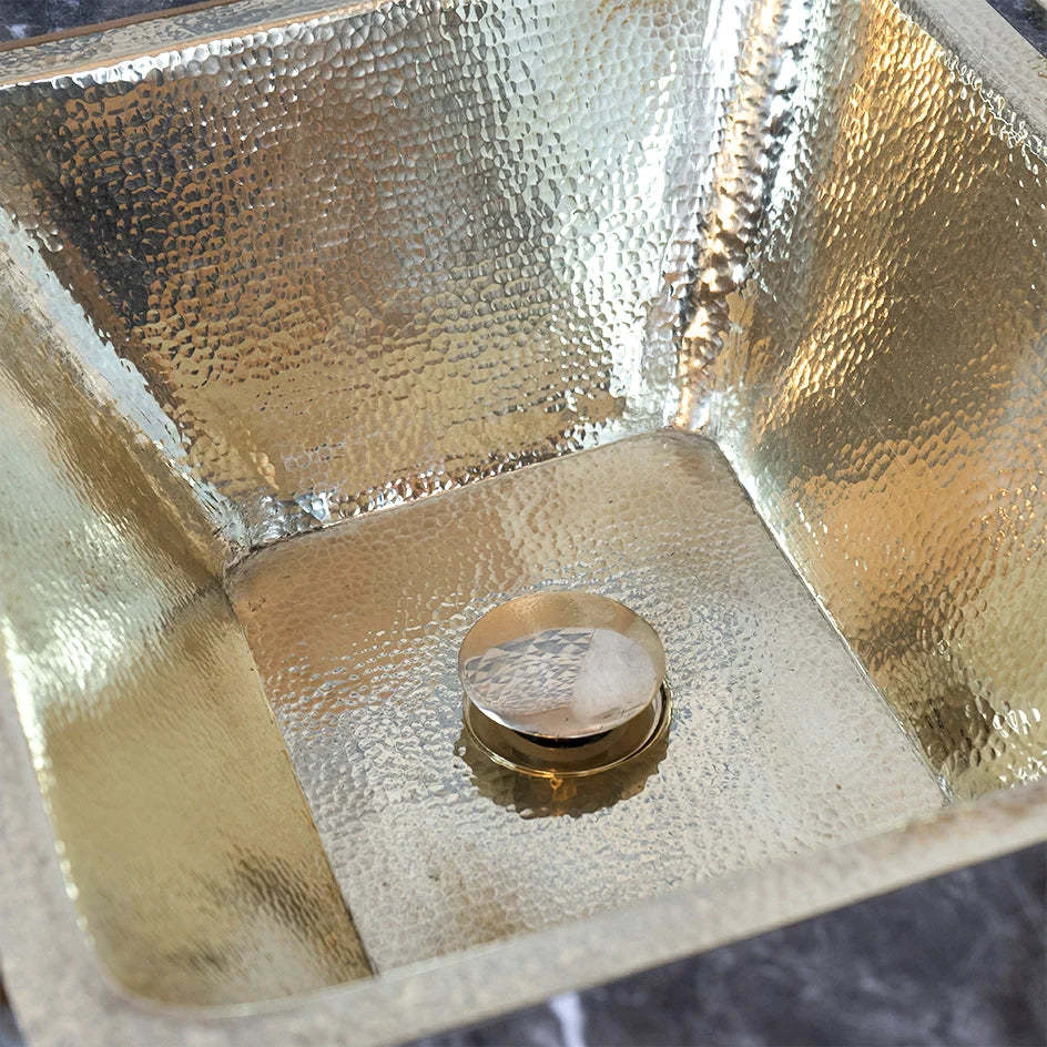 Handcrafted Unlacquered Brass Bathroom Sink