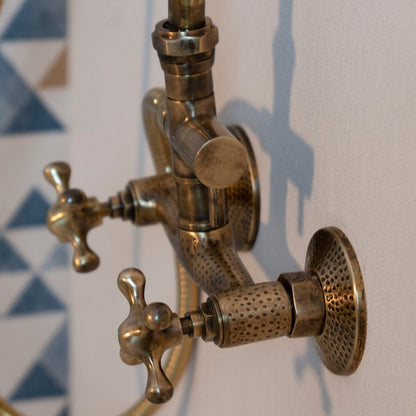 Oil Rubbed Exposed shower head with handheld