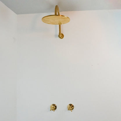 Rainfall Brass Shower System With Victorian Arm