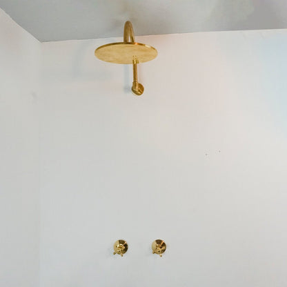 Rainfall Brass Shower System With Victorian Arm