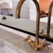 Gooseneck Bathroom Solid Brass Faucet, Unlacquered Brass Single hole Faucet , Kitchen Faucet Bathroom ,360 degree swivel spout