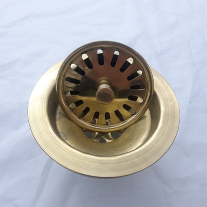 Solid Brass Shallow Cup Basket Strainer, Brass Kitchen Sink Strainer, Sink Waste, Strainer Basket, Drain Cover