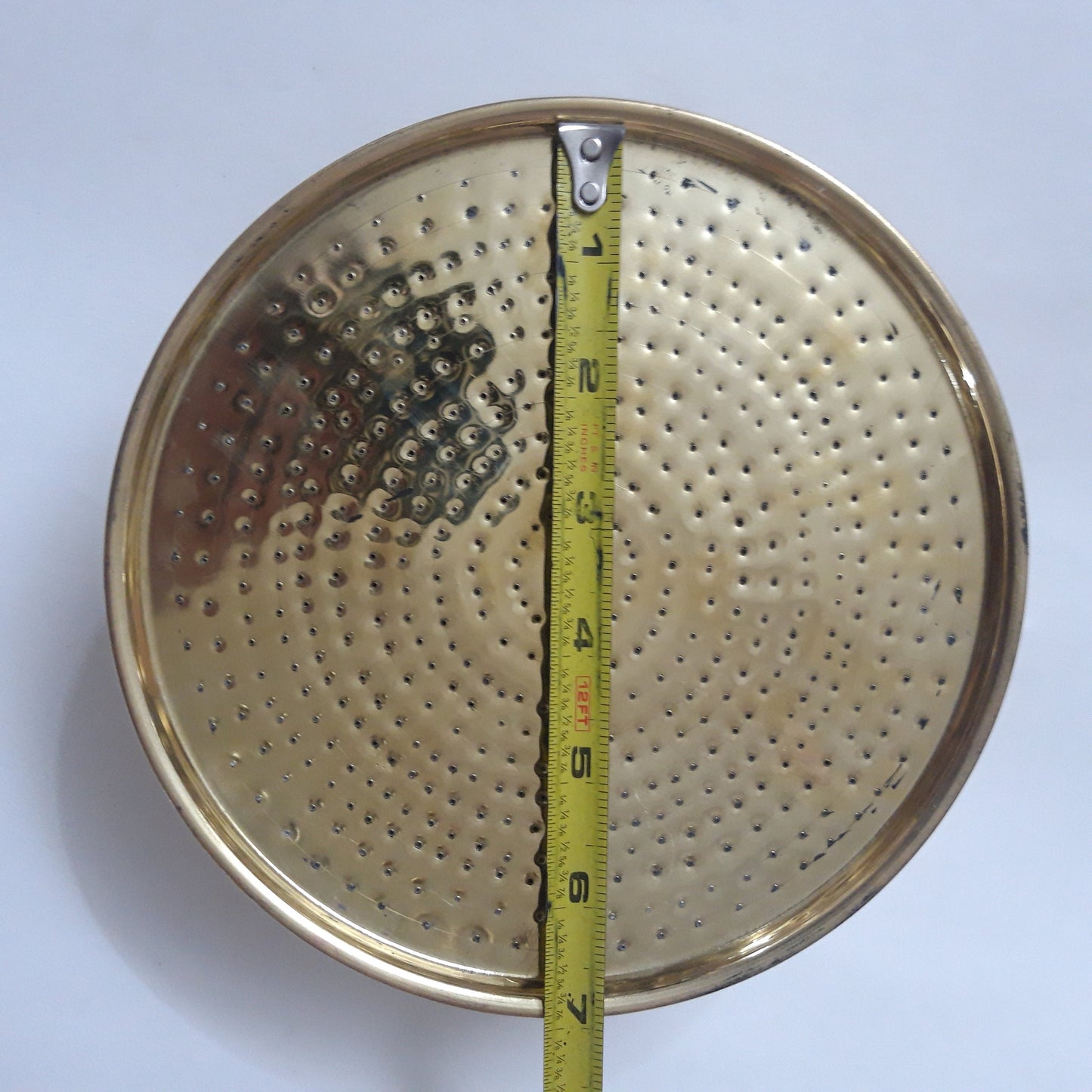 Unlacquered Solid Brass Rain Shower Head, Moroccan Handcrafted Antique Brass Showerhead