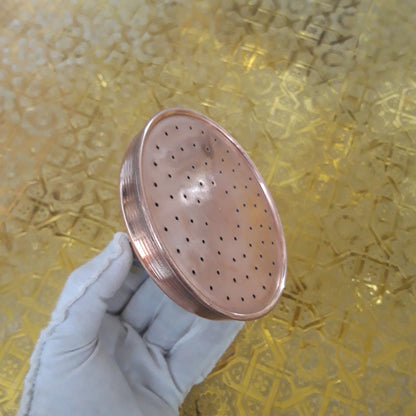 Unlacquered Solid Copper Rain Shower Head, Moroccan Handcrafted Antique Red Copper Showerhead