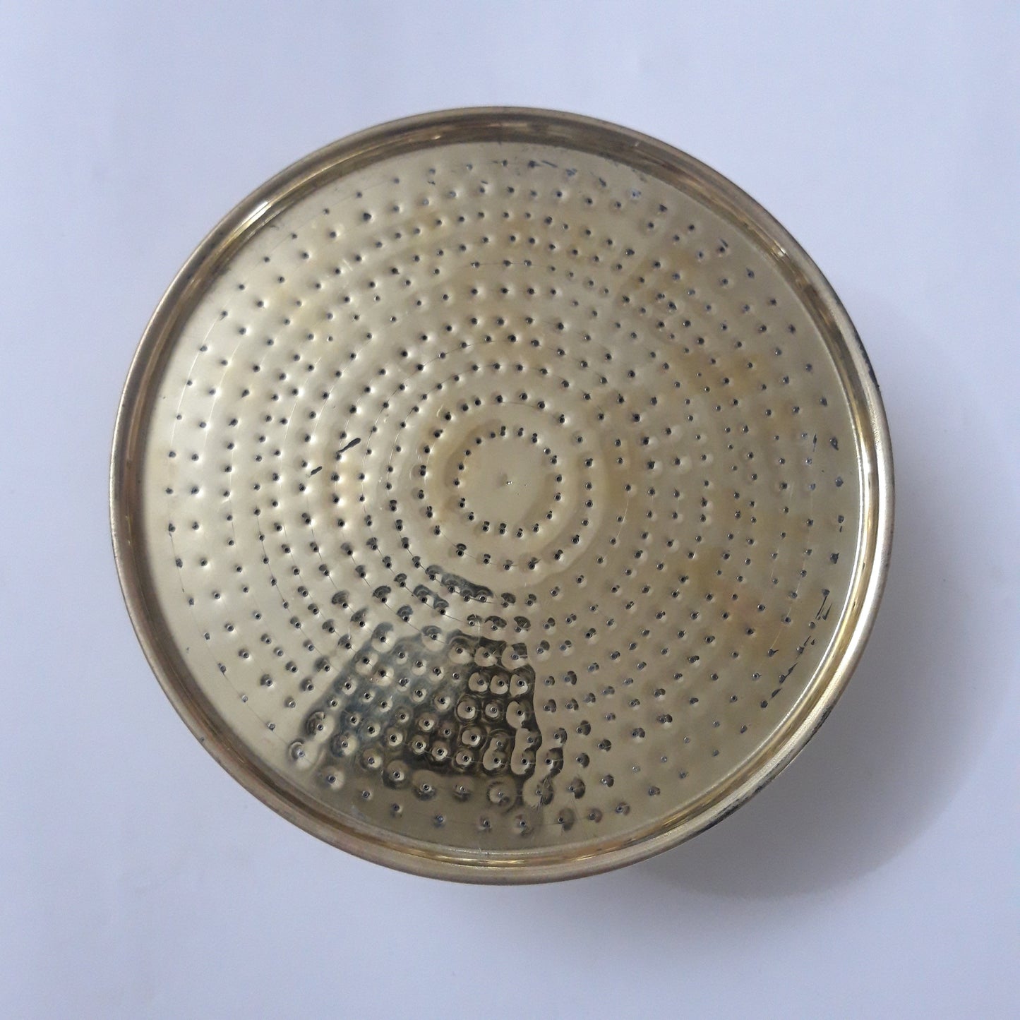 Unlacquered Solid Brass Rain Shower Head, Moroccan Handcrafted Antique Brass Showerhead