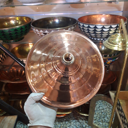 Unlacquered Solid Copper Rain Shower Head, Moroccan Handcrafted Antique Red Copper Showerhead