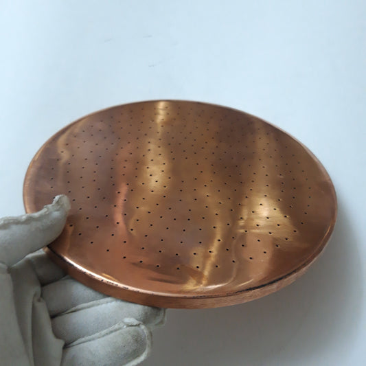 Unlacquered Flat Solid Copper Rain Shower Head, Moroccan Handcrafted Antique Red Copper Showerhead