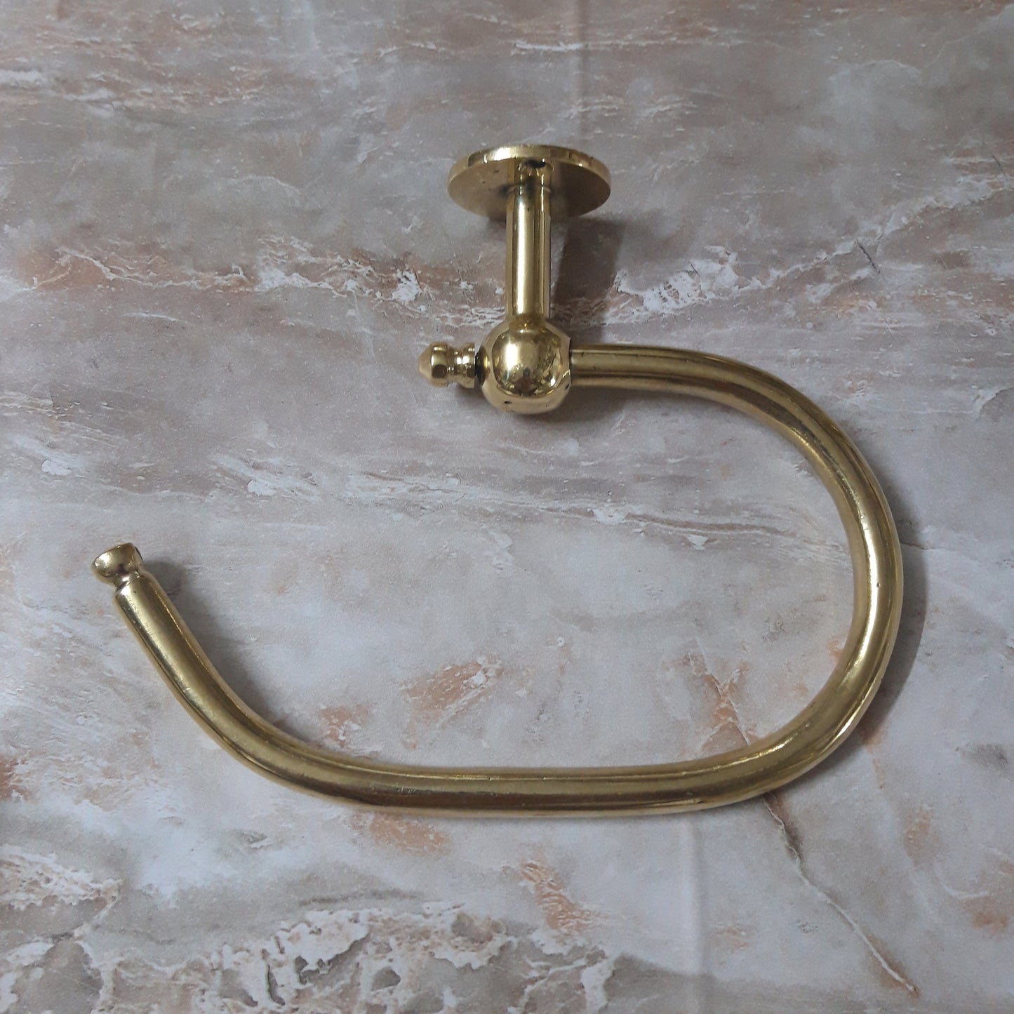 Solid Brass Bathroom Towel Rack, Handcrafted Towel Holder - For Powder Room