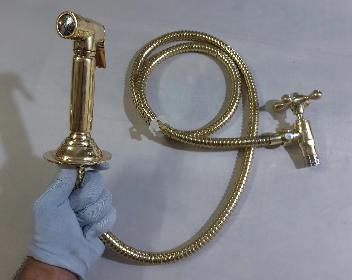 Unlacquered Brass Side Sprayer,Solid Brass Kitchen Hand Sprayer