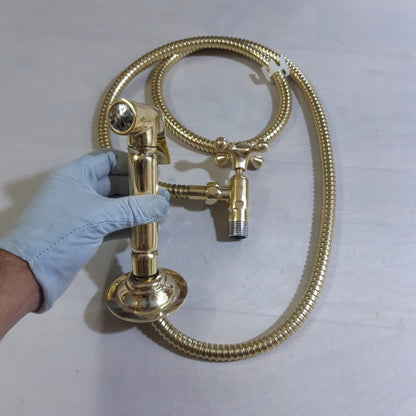 Unlacquered Brass Side Sprayer,Solid Brass Kitchen Hand Sprayer