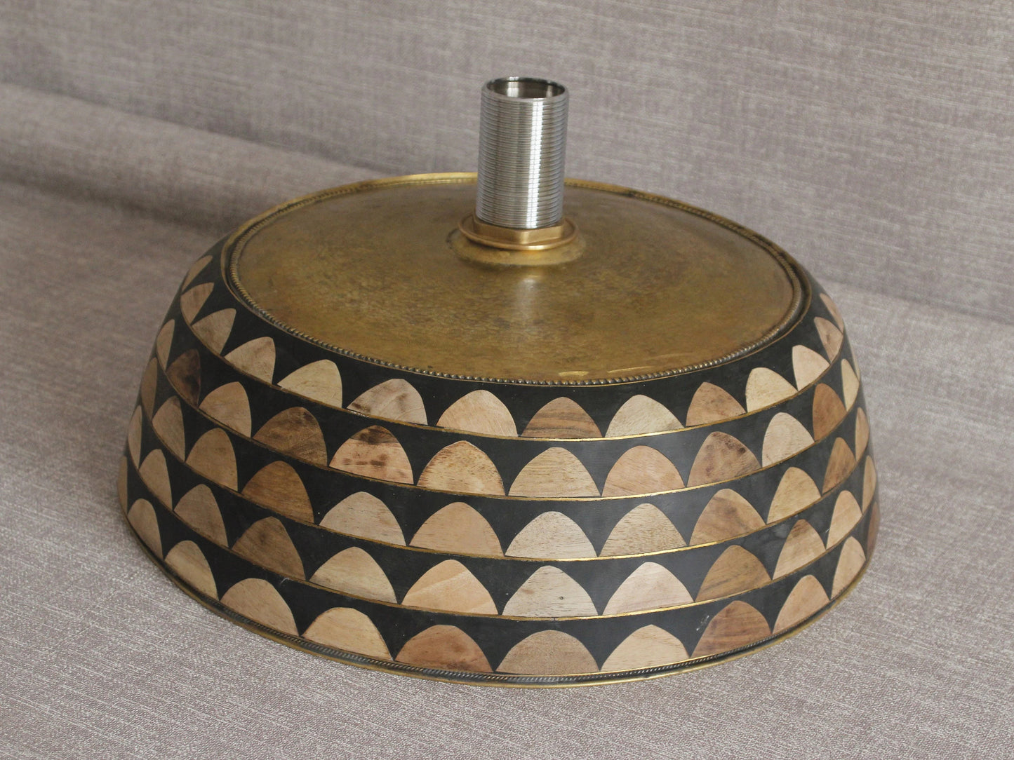 Timeless Elegance: Handmade Moroccan Sink with Brass and Walnut Wood For Bathroom