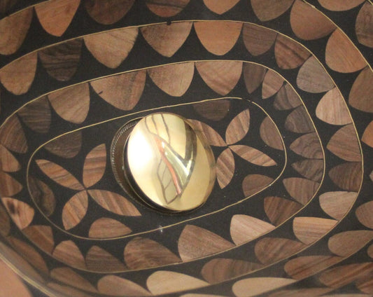 Stylish Single Hole Drop In Brass Sink with Walnut Wood and Resin Basin