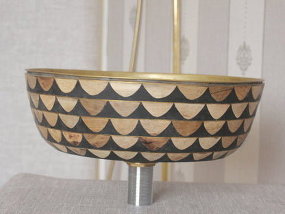 Timeless Elegance: Handmade Moroccan Sink with Brass and Walnut Wood For Bathroom