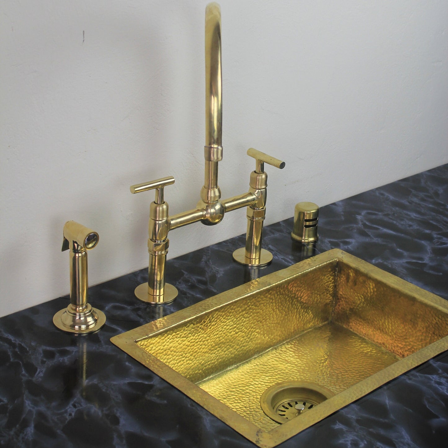 Unlacquered Brass Bridge Faucet With Ball Center