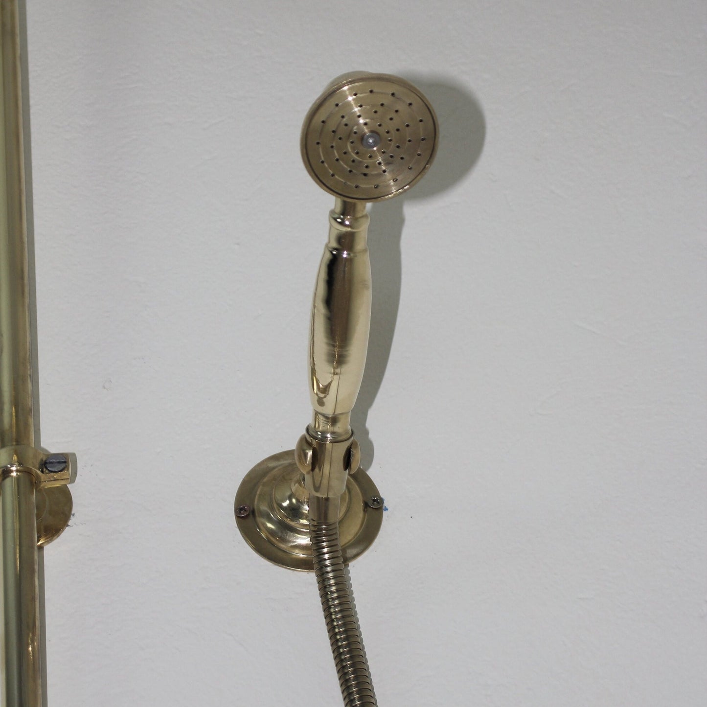 Unlacquered Brass 3-Outlet Shower System,Tub Filler, Hand Shower And Shower Head Combo,