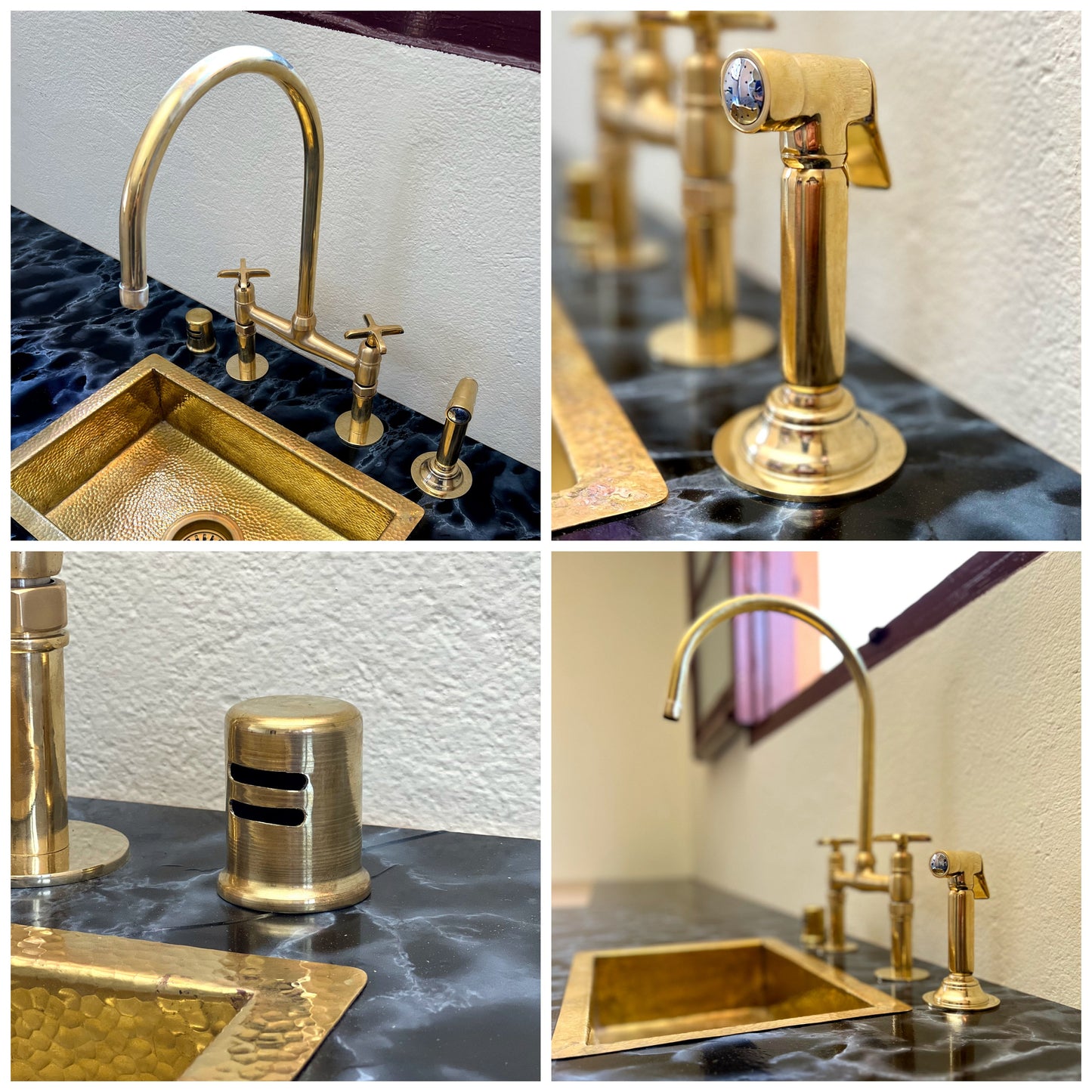 Unlacquered Brass Bridge Faucet With Linear Legs and Various Handles style - Kitchen Faucets: A Symphony of Modern Elegance for Your Kitchen