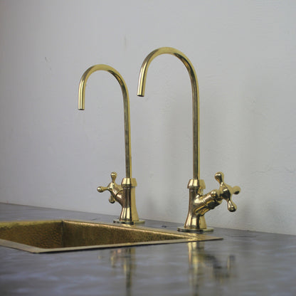 Brass Cold Deck-mount Water Dispenser, Unlacquered Brass Single hole Faucet , Kitchen Faucet Bathroom