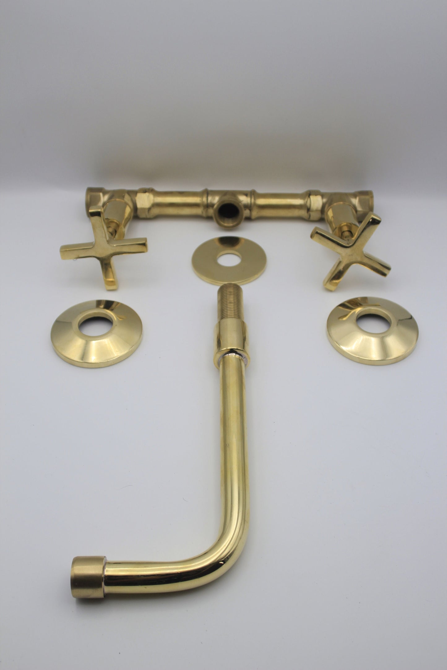 Unlacquered Brass Vintage Wall mounted bathroom faucet,Embrace the Charm of Vintage Style Faucet