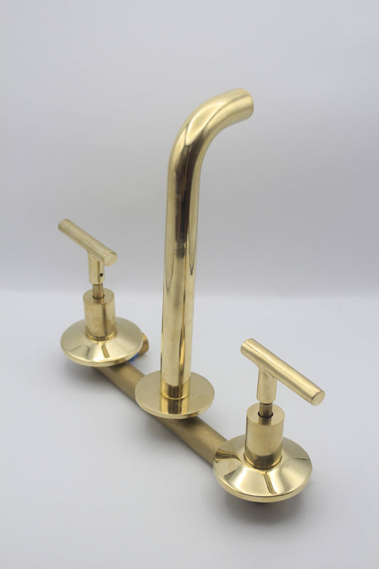 Unlacquered Solid Brass Wall Mountfaucet , Bathroom faucet , powder room faucet , bathtub faucet , powder room sink