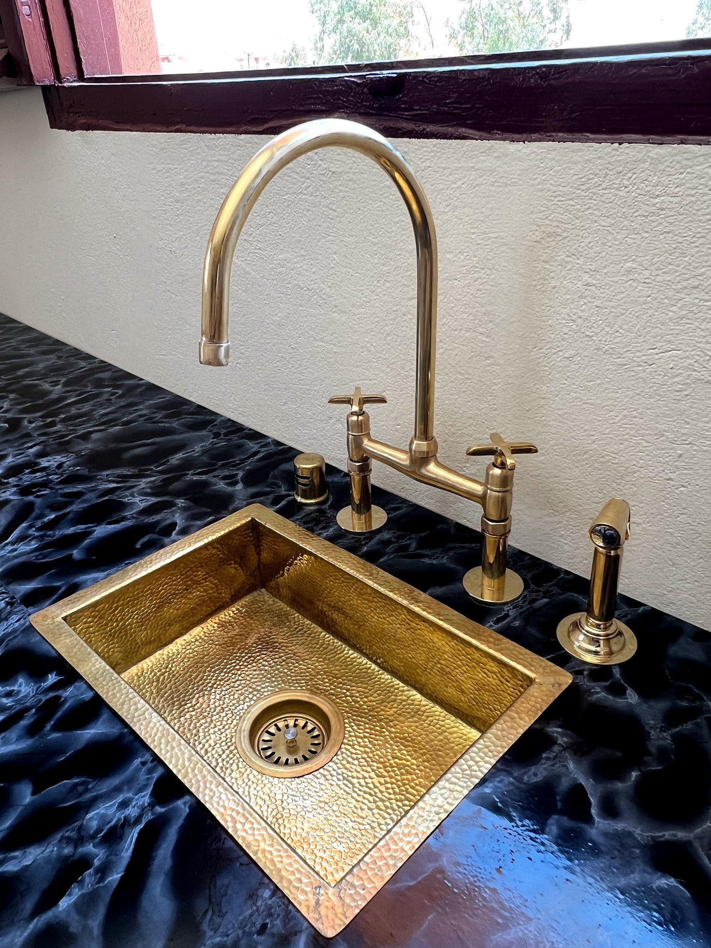 Unlacquered Brass Bridge Faucet With Linear Legs and Various Handles style - Kitchen Faucets: A Symphony of Modern Elegance for Your Kitchen