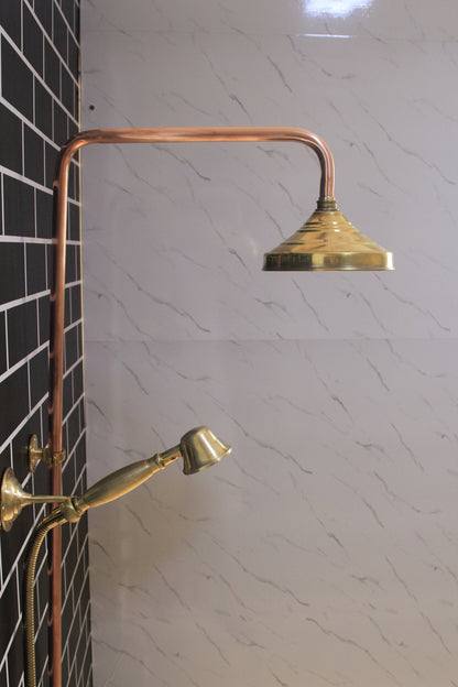 Handmade Copper outdoor shower , 2 outlet Wall Mounted Copper Shower System ,industrial design