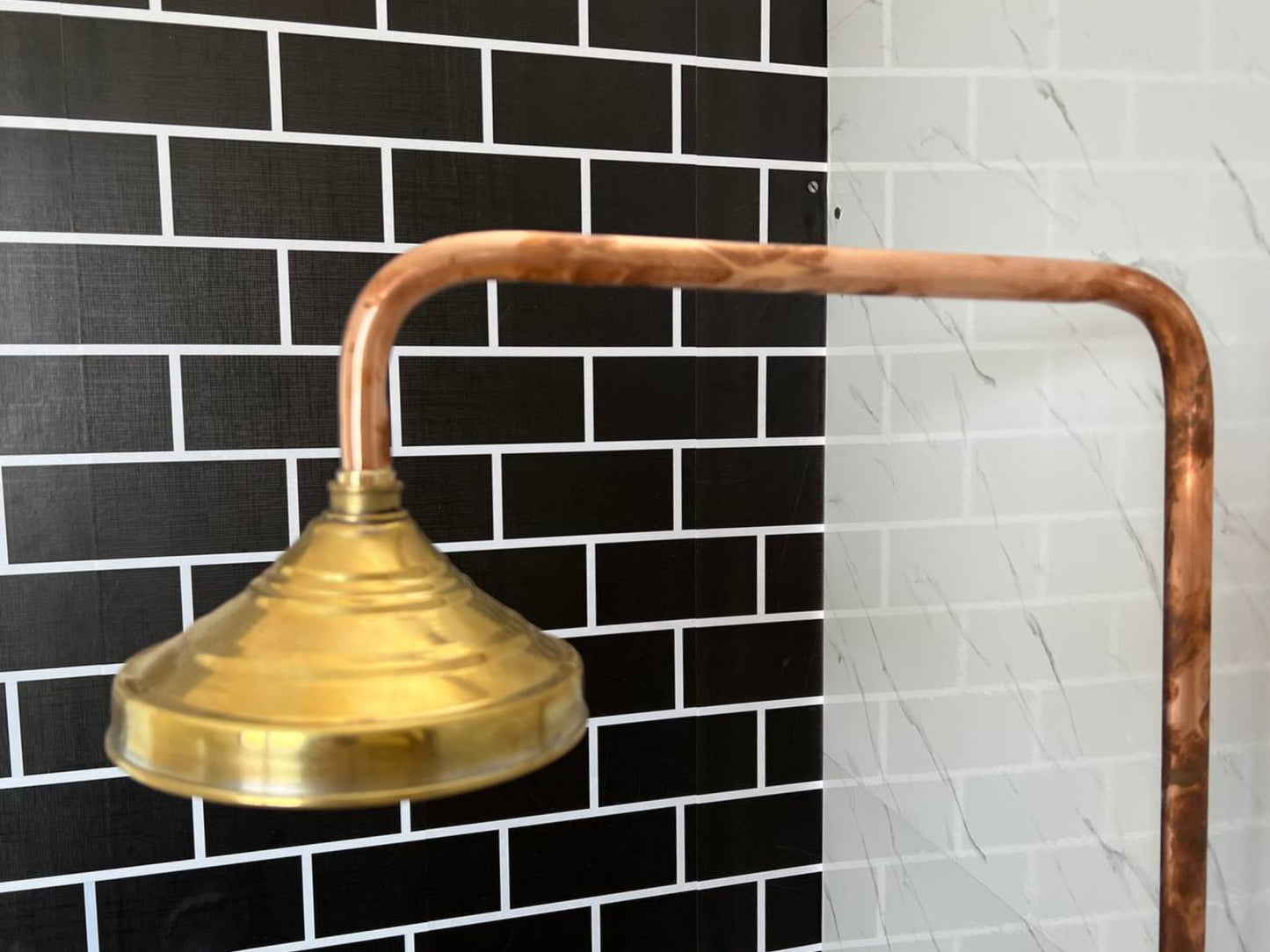 Handmade Copper outdoor shower , 1 outlet Wall Mounted Copper Shower System ,industrial design