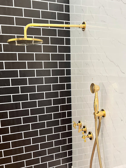 Handcrafted Solid Brass Shower Head And handheld Set,wall mounted shower system