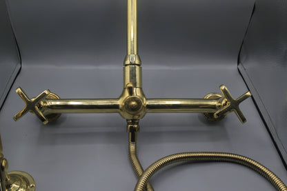 12 inch spread brass faucet with sprayer