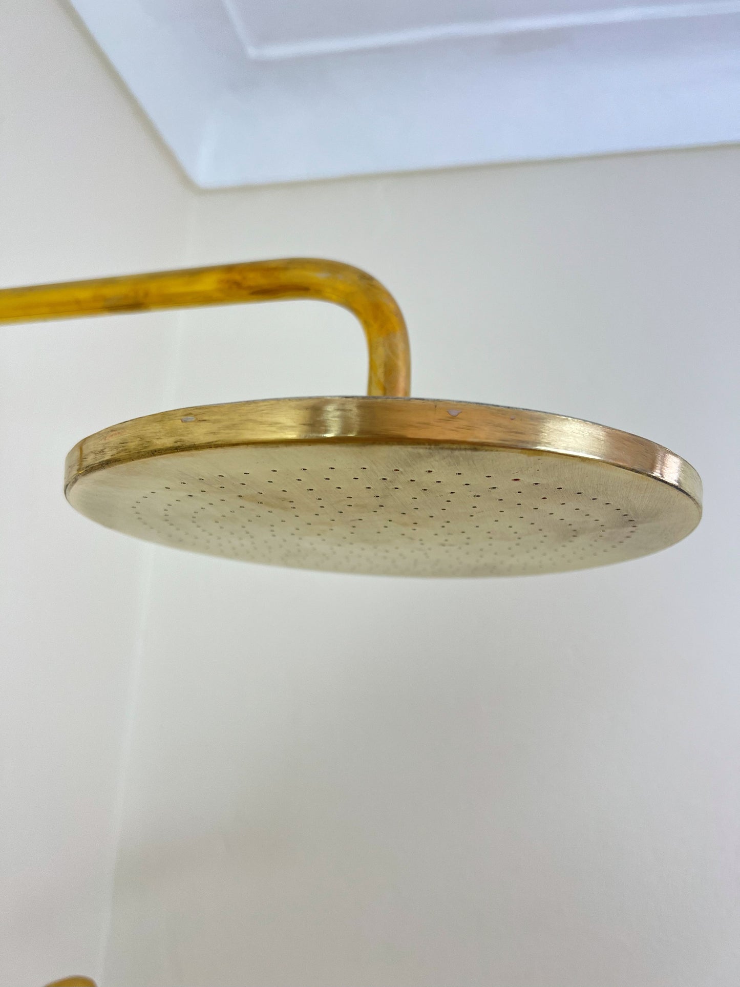 Unlacquered Brass Rainfall Shower System - Elevate Your Daily Ritual ,Solid Brass Exposed shower Head with Handheld