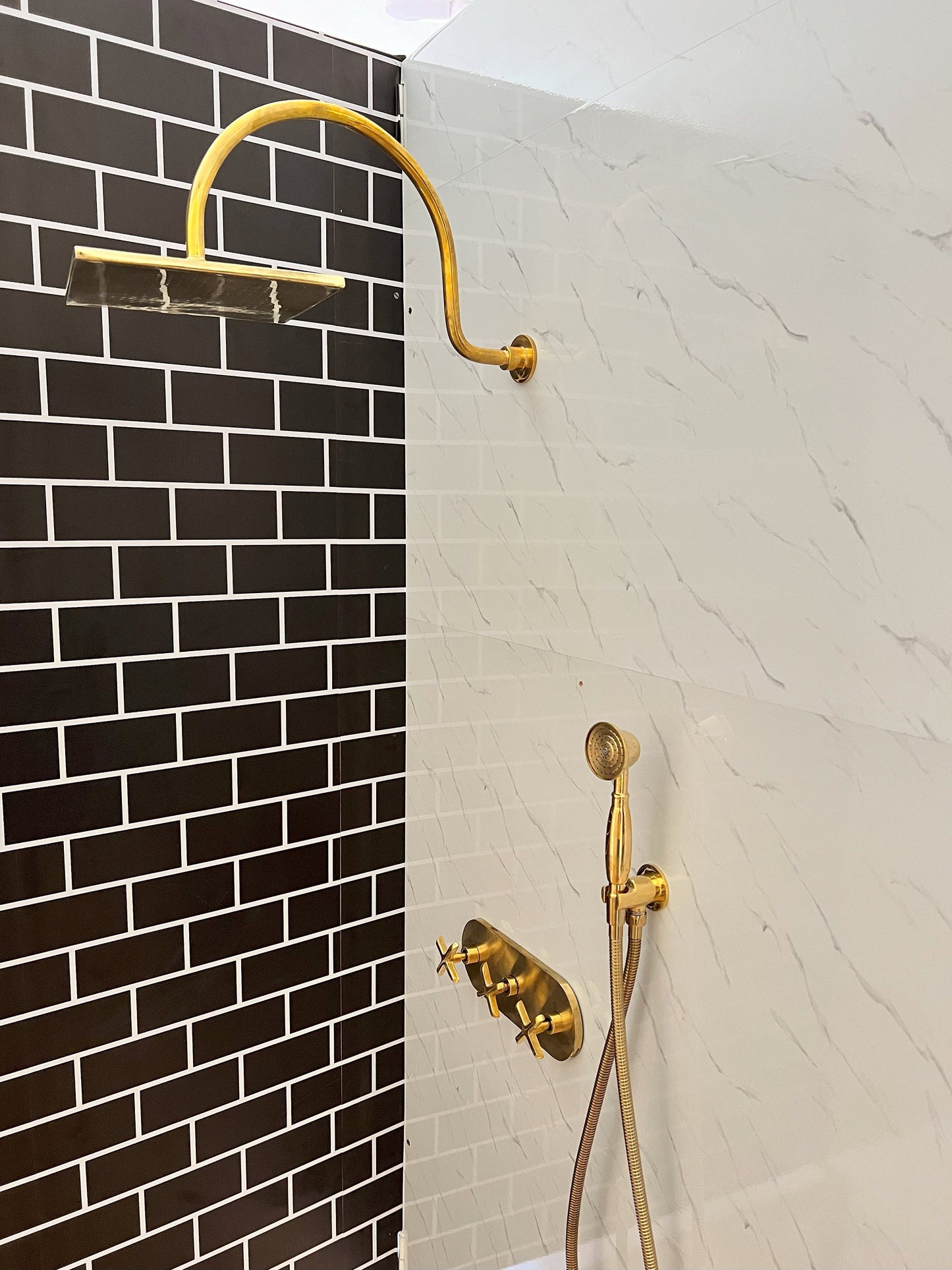 Handcrafted Solid Brass Shower Head And handheld Set,wall mounted shower system