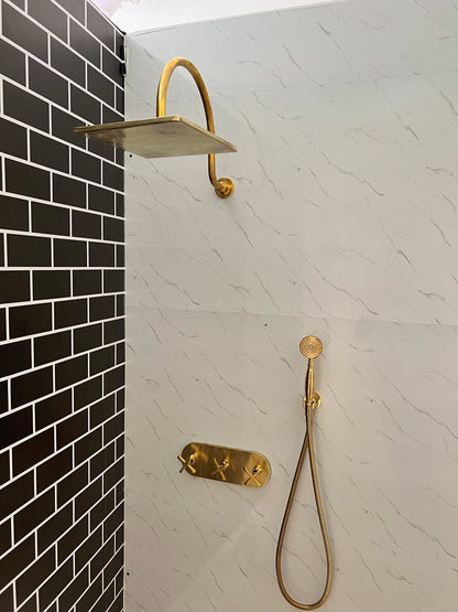 Handcrafted Solid Brass Shower Head And handheld Set,wall mounted shower system