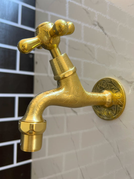 Unlacquered Brass Faucet, Moroccan Handmade Water Tap: A Touch of Moroccan Style for Your Home