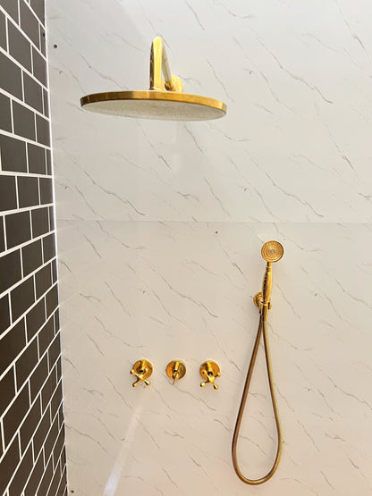 Handcrafted Solid Brass Shower Head And handheld Set,wall mounted shower system