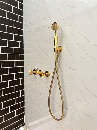 Handcrafted Solid Brass Shower Head And handheld Set,wall mounted shower system