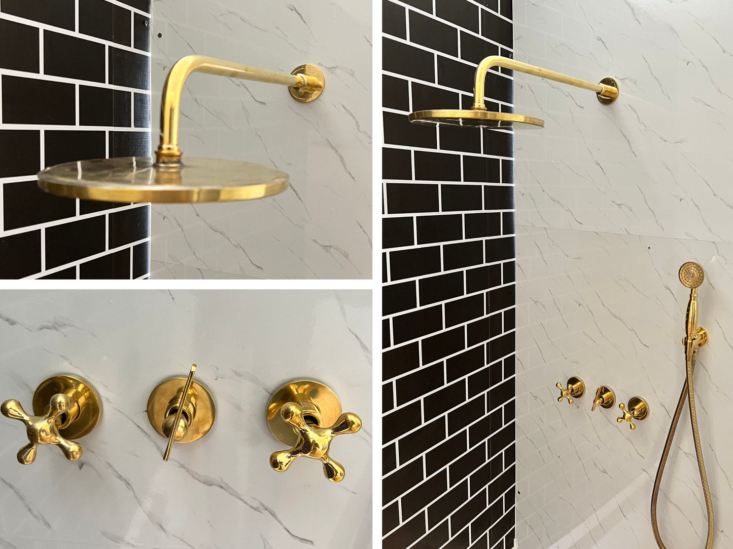 Handcrafted Solid Brass Shower Head And handheld Set,wall mounted shower system