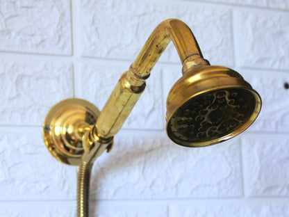 Trio Handcrafted Solid Copper- Brass Shower Head And handheld Set