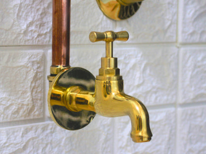 Trio Handcrafted Solid Copper- Brass Shower Head And handheld Set