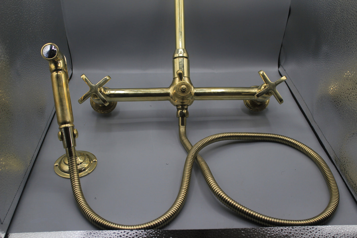 12 inch spread brass faucet with sprayer