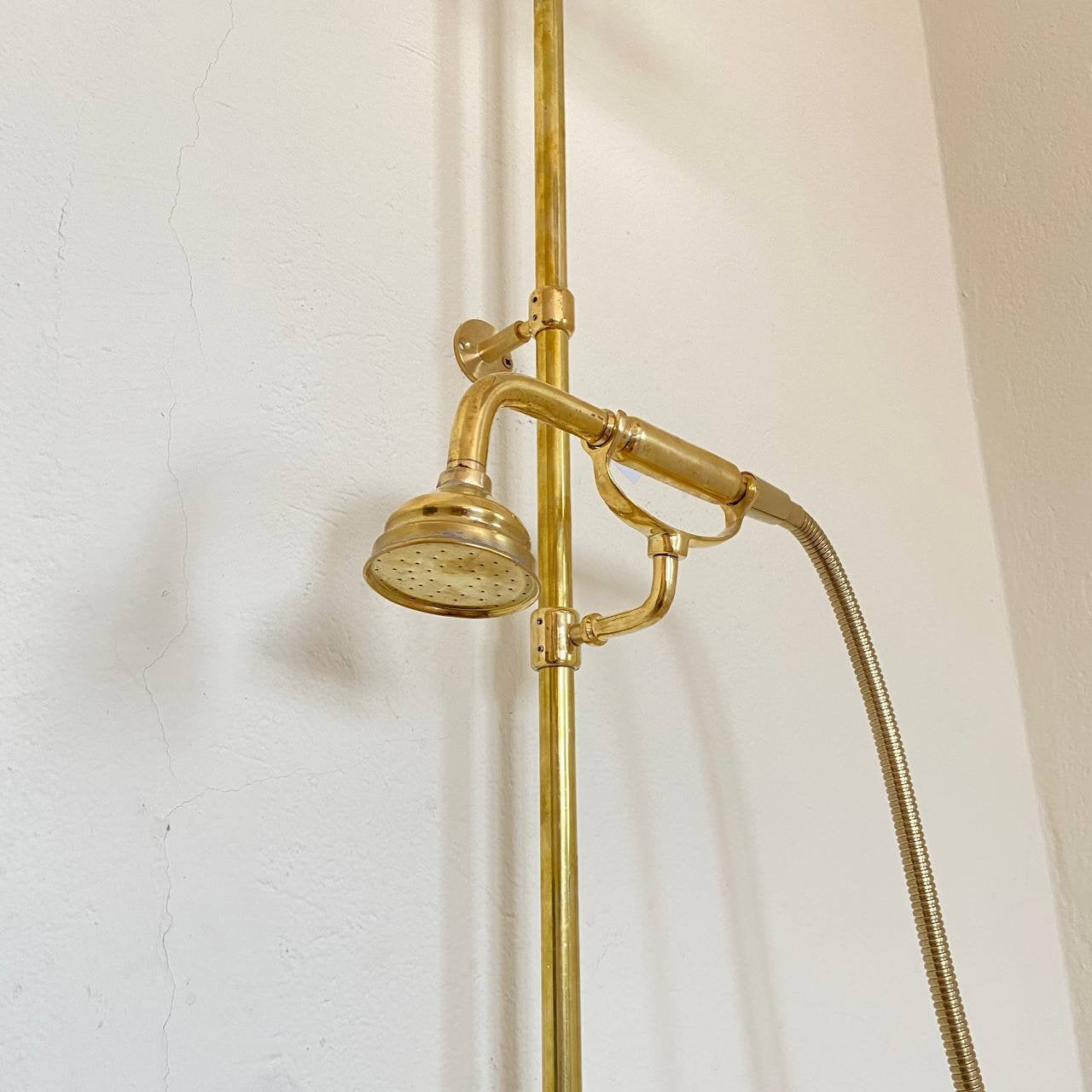 Unlacquered Brass Rainfall Shower System - Elevate Your Daily Ritual ,Solid Brass Exposed shower Head with Handheld