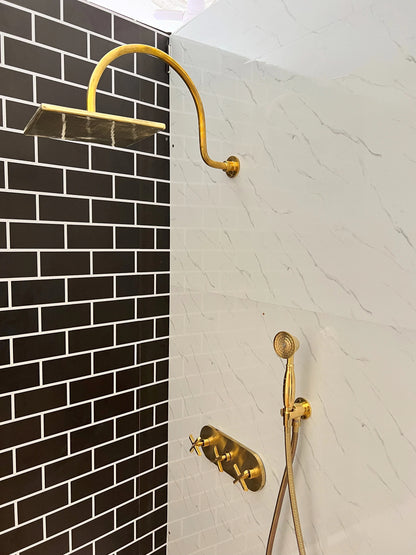 Handcrafted Solid Brass Shower Head And handheld Set,wall mounted shower system